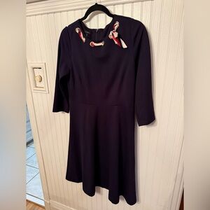 Talbots Ponte Fit and Flare Nautical Dress Size 6